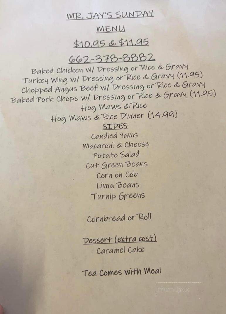 Mr J's Q - Greenville, MS menu_pic