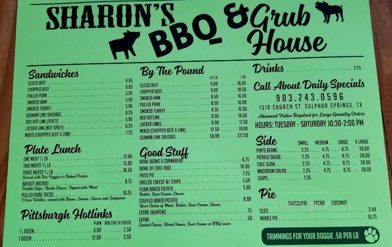 Sharon's BBQ and Grub House - Sulphur Springs, TX