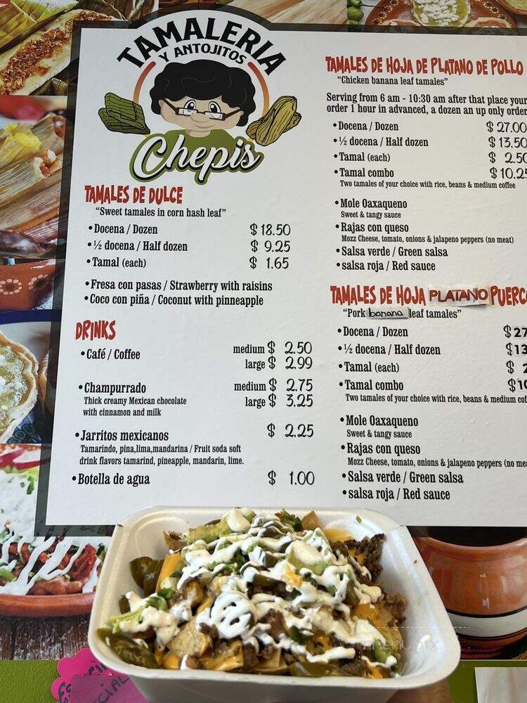 Tamaleria Y Antojitos Chepis - Arlington Heights, IL menu_pic