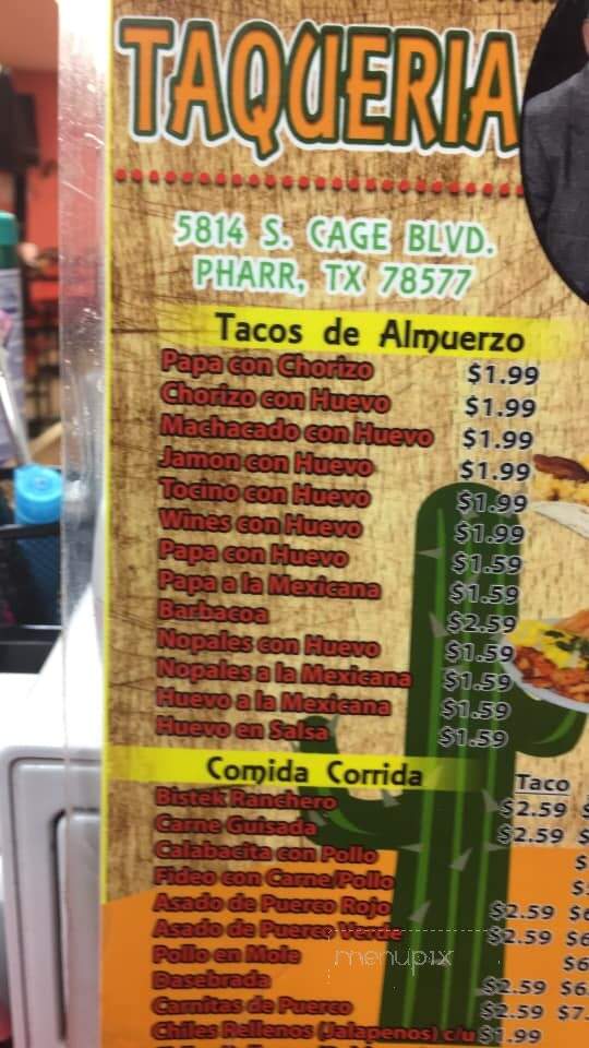 Taqueria Romaga - Pharr, TX menu_pic