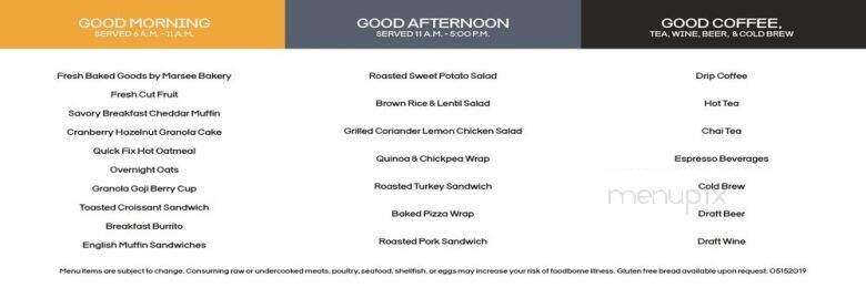 Press Release Coffee + Food - Portland, OR menu_pic