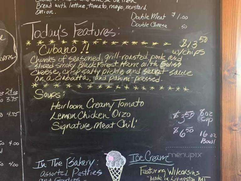 Two Doors Down Coffee Bakery - Clyde Park, MT menu_pic