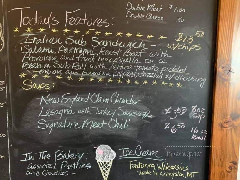 Two Doors Down Coffee Bakery - Clyde Park, MT menu_pic