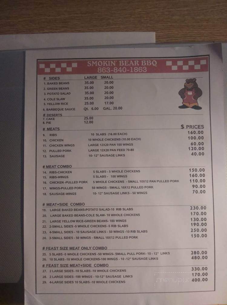 Smokin Bear BBQ - Lake Placid, FL