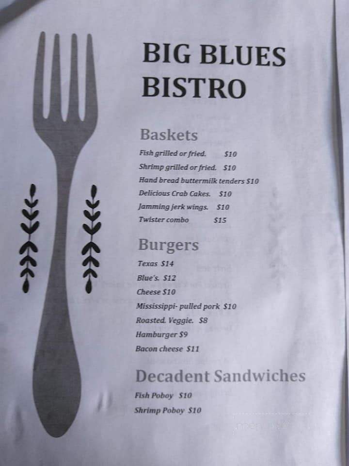 Big Blue's Bistro - Jacksonville, FL menu_pic