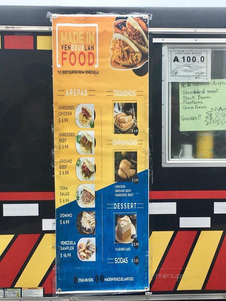 Made in Venezuela - Sneads Ferry, NC menu_pic