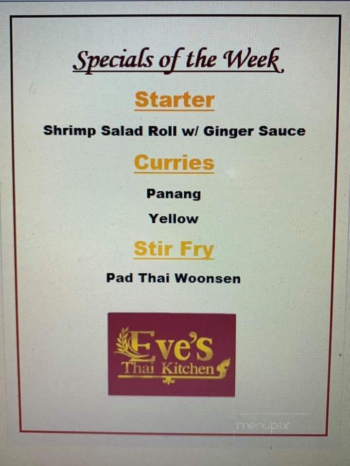 Eve's Thai Kitchen - Reading, PA menu_pic