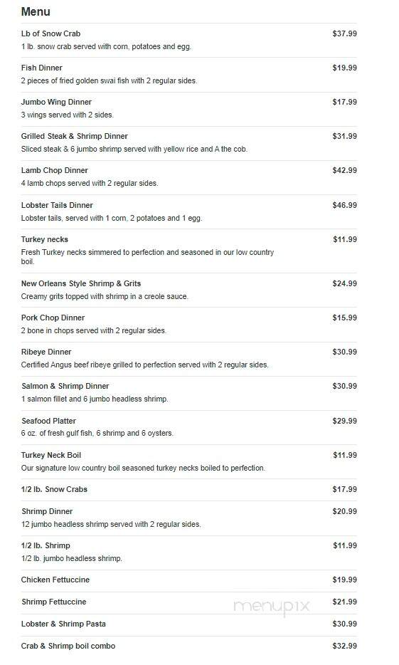 Favor Flavor Seafood - Pensacola, FL menu_pic
