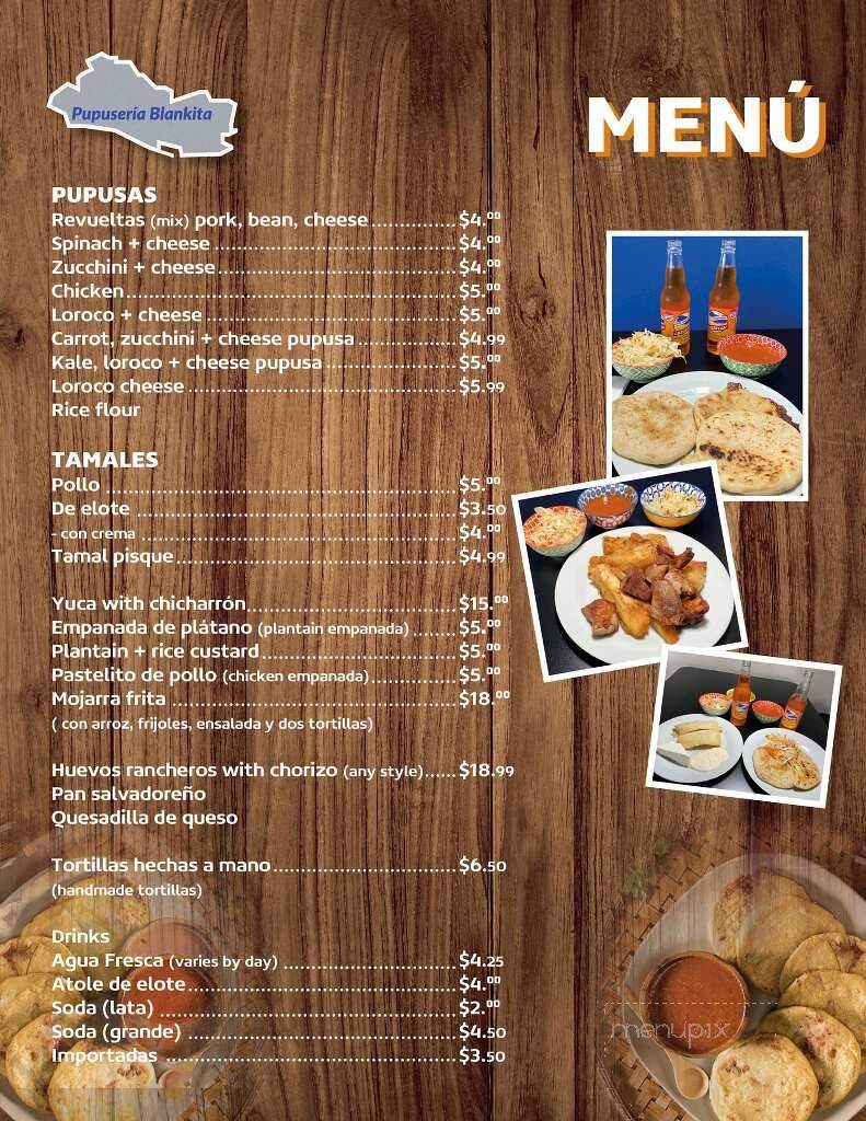 Pupuseria Blankita - San Rafael, CA menu_pic