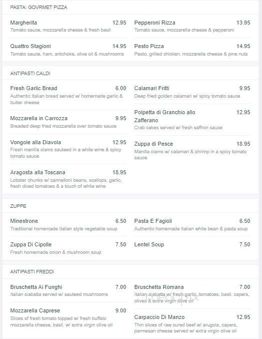 Ciao Italian Kitchen - Anaheim, CA menu_pic