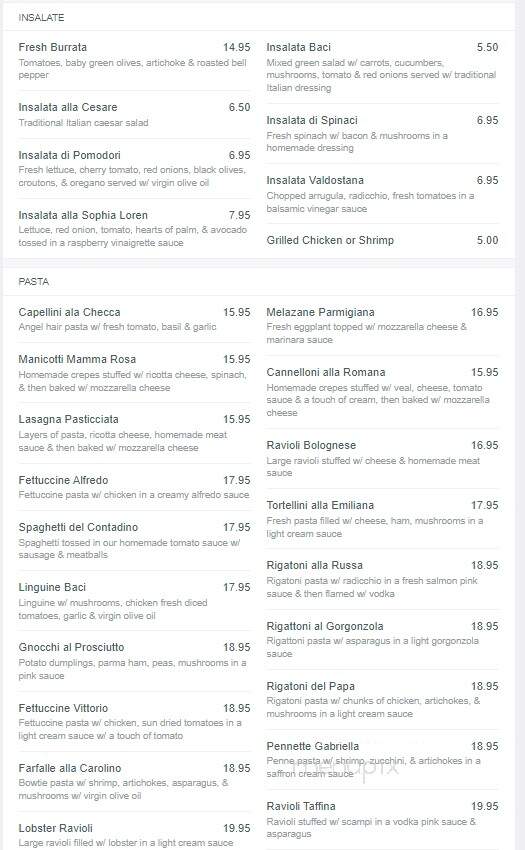 Ciao Italian Kitchen - Anaheim, CA menu_pic