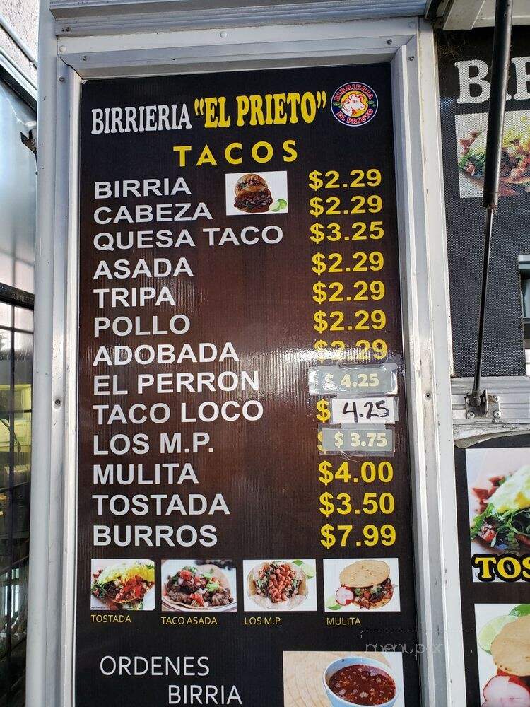 Mariscos El Prieto - Chula Vista, CA menu_pic