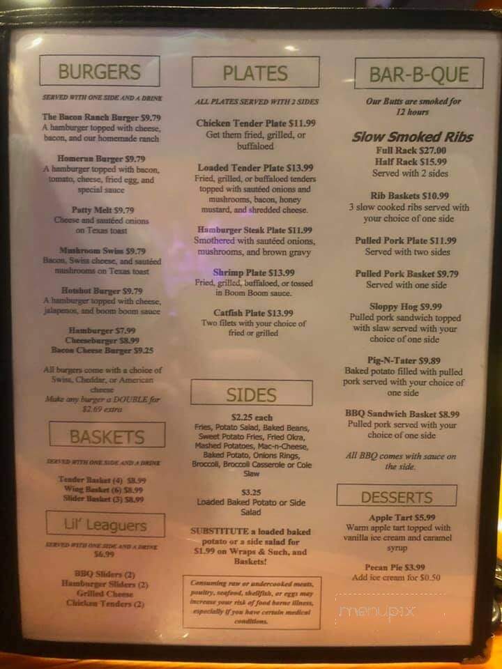 The 4th Out Sports Bar & Grill - Blakely, GA menu_pic