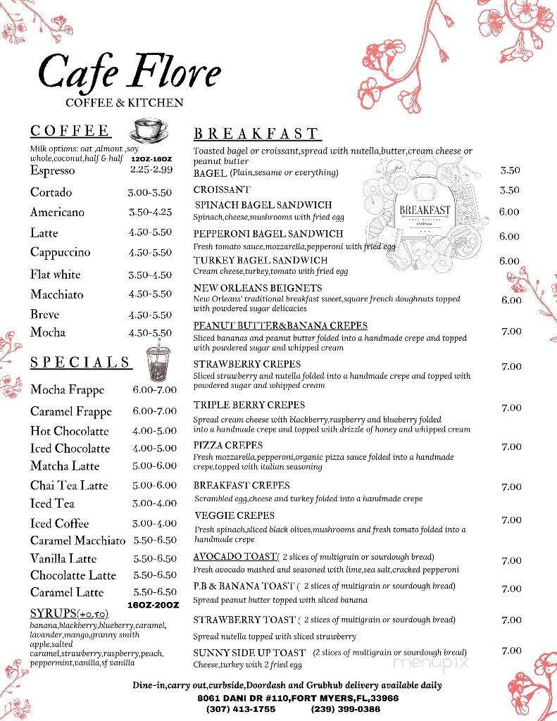 Cafe Flore - Fort Myers, FL menu_pic