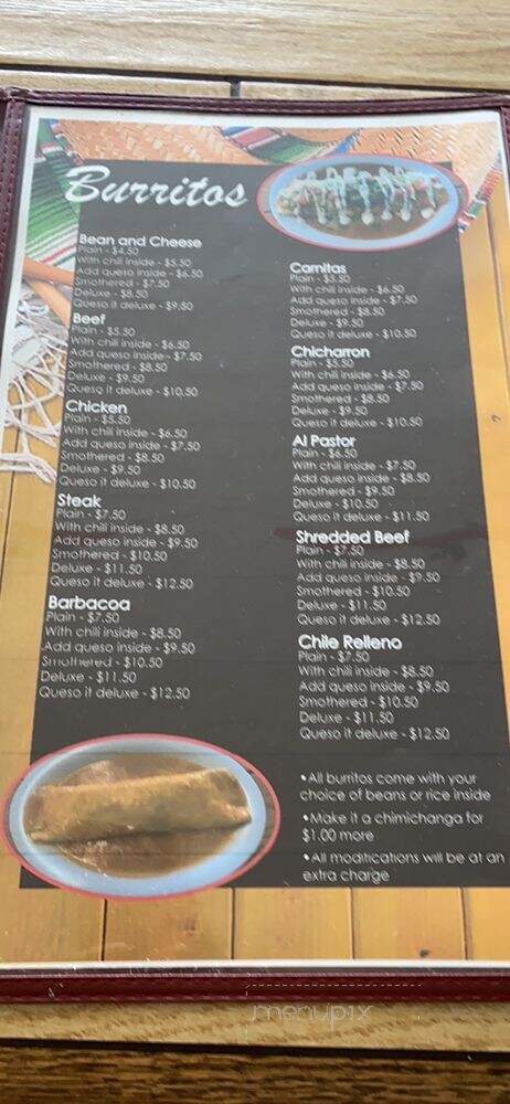 La Posadita Mexican Grill - Limon, CO menu_pic