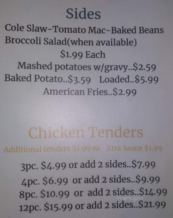 Tannys Grill N Chill - Golconda, IL menu_pic