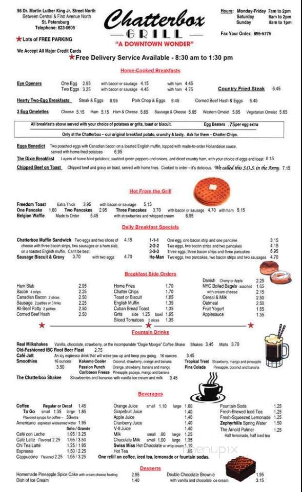 Chatterbox Grill Restaurant - St Petersburg, FL menu_pic