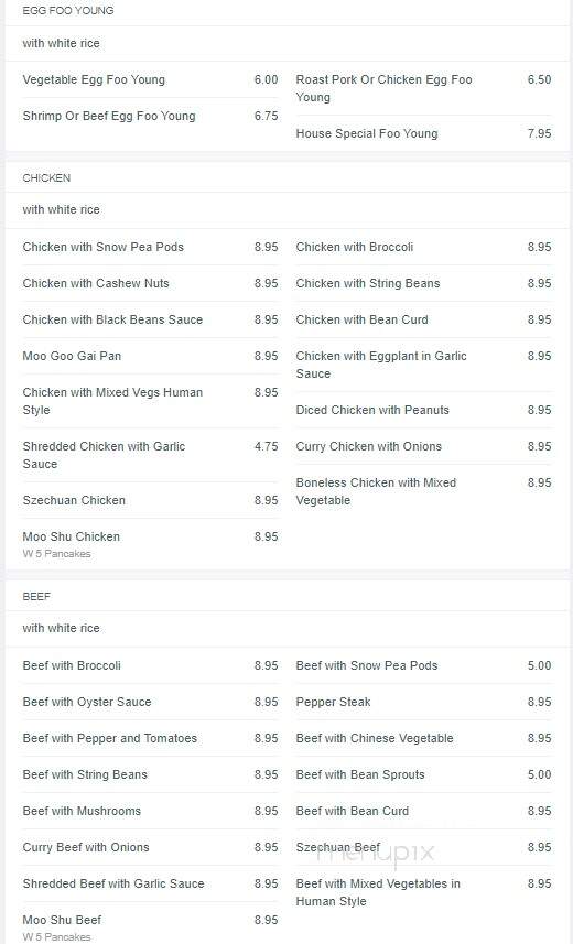 Chan's Village - Bronx, NY menu_pic