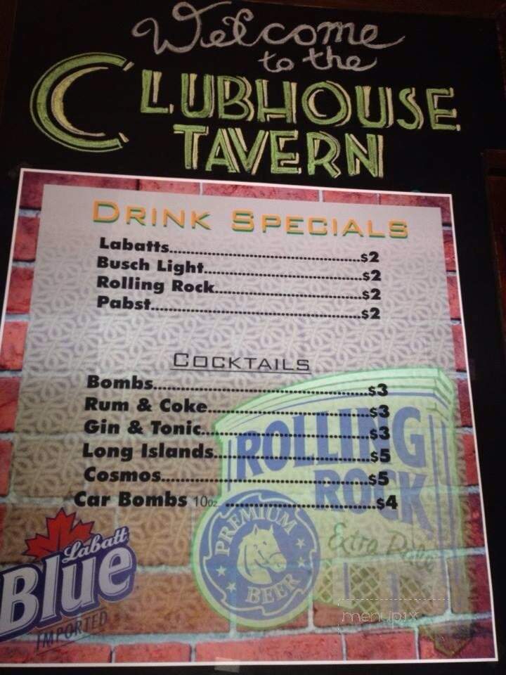 Club House Tavern - Oswego, NY menu_pic