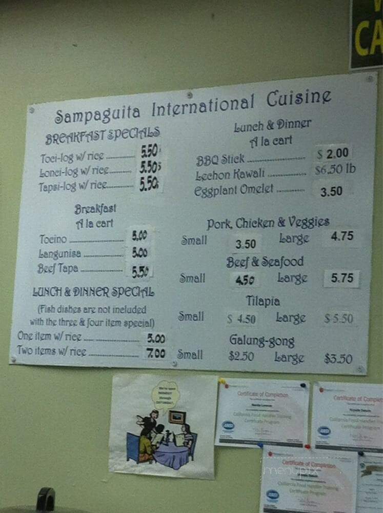 Sampaguita Fil-Am Cuisine - Alameda, CA menu_pic