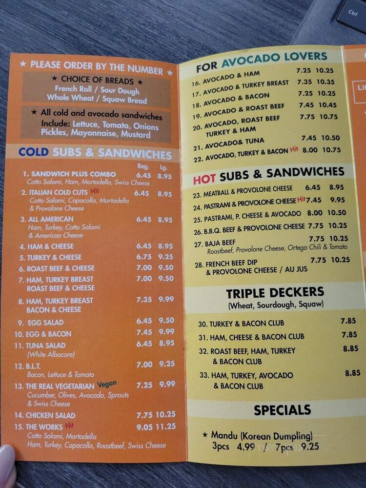 Sandwich Plus - Irvine, CA menu_pic