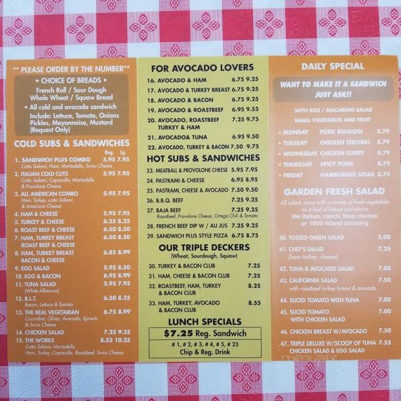 Sandwich Plus - Irvine, CA menu_pic