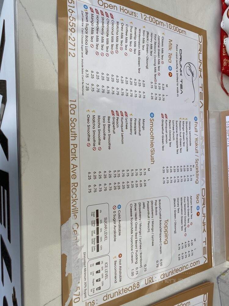 Drunk Tea - Rockville Centre, NY menu_pic