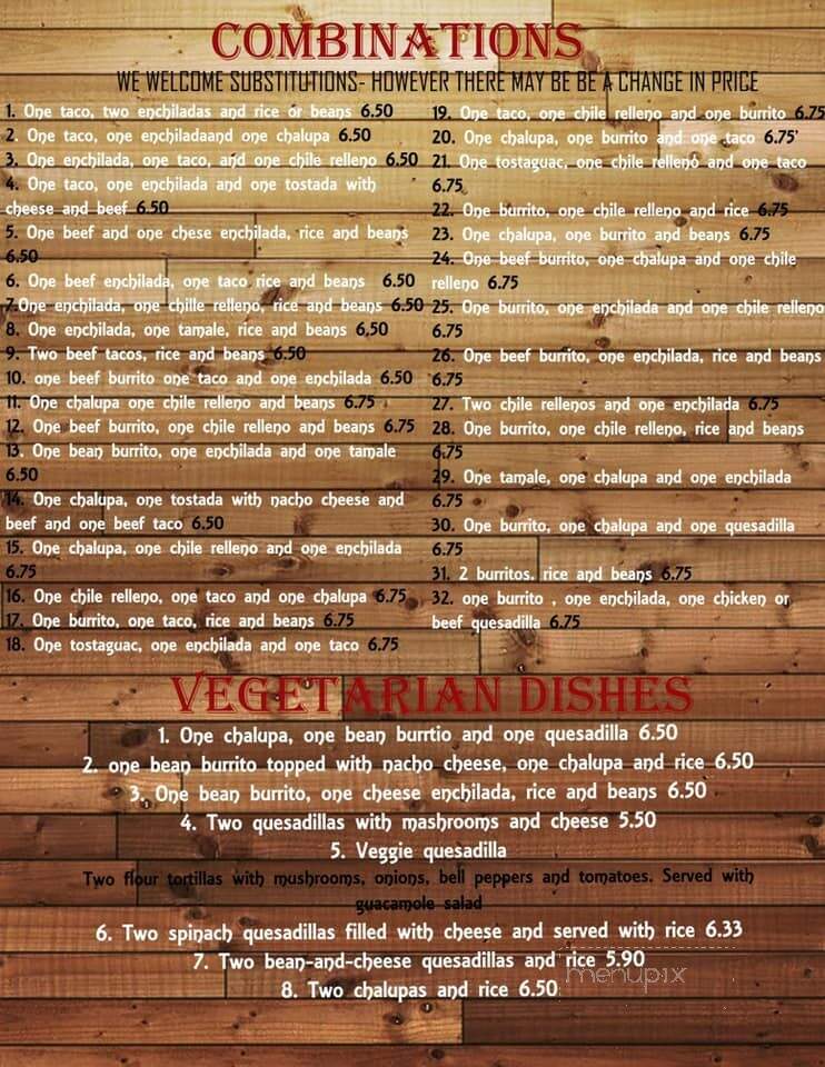 Los Tres Hermanos - Turbeville, SC menu_pic