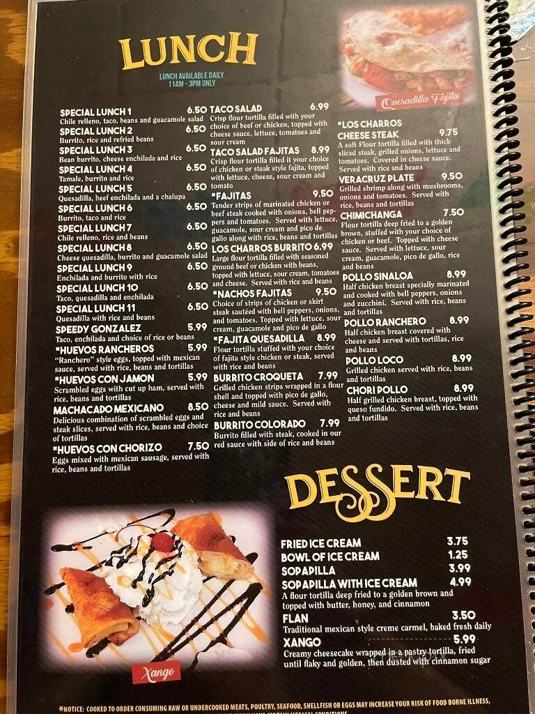 Los charros Havana - Havana, IL menu_pic