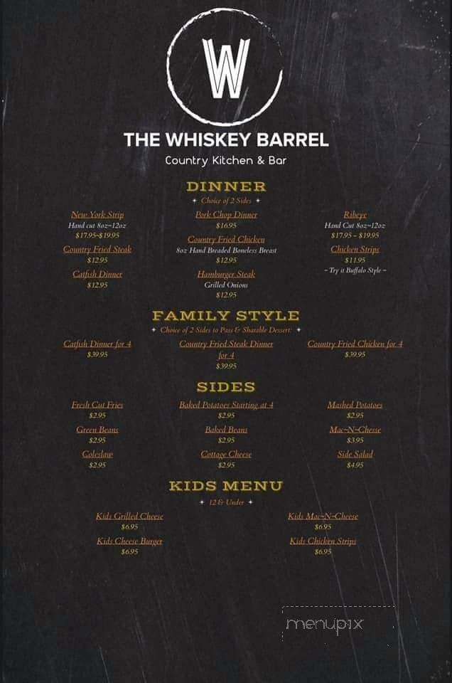 The Whiskey Barrel - Galesburg, IL menu_pic