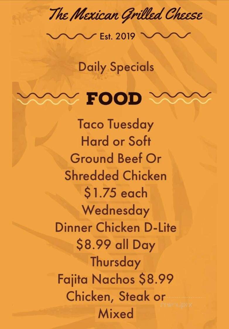 The Mexican Grilled Cheese - Hartsville, TN menu_pic