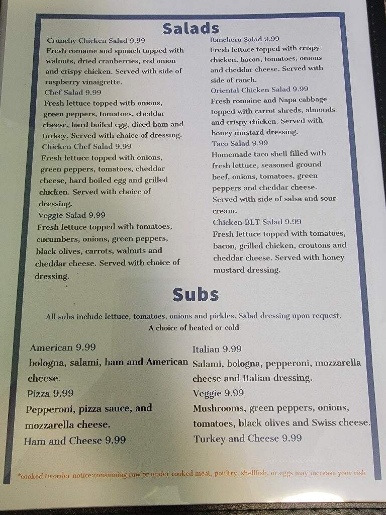UP North Cafe - Ontonagon, MI menu_pic