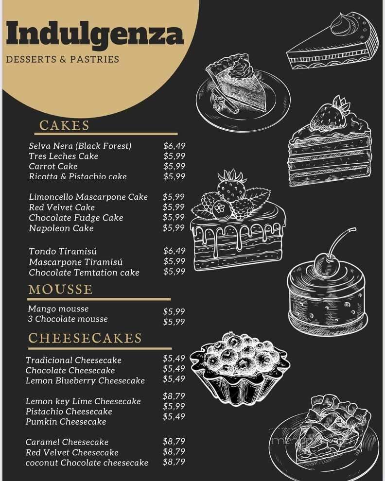 Indulgenza - Waltham, MA menu_pic