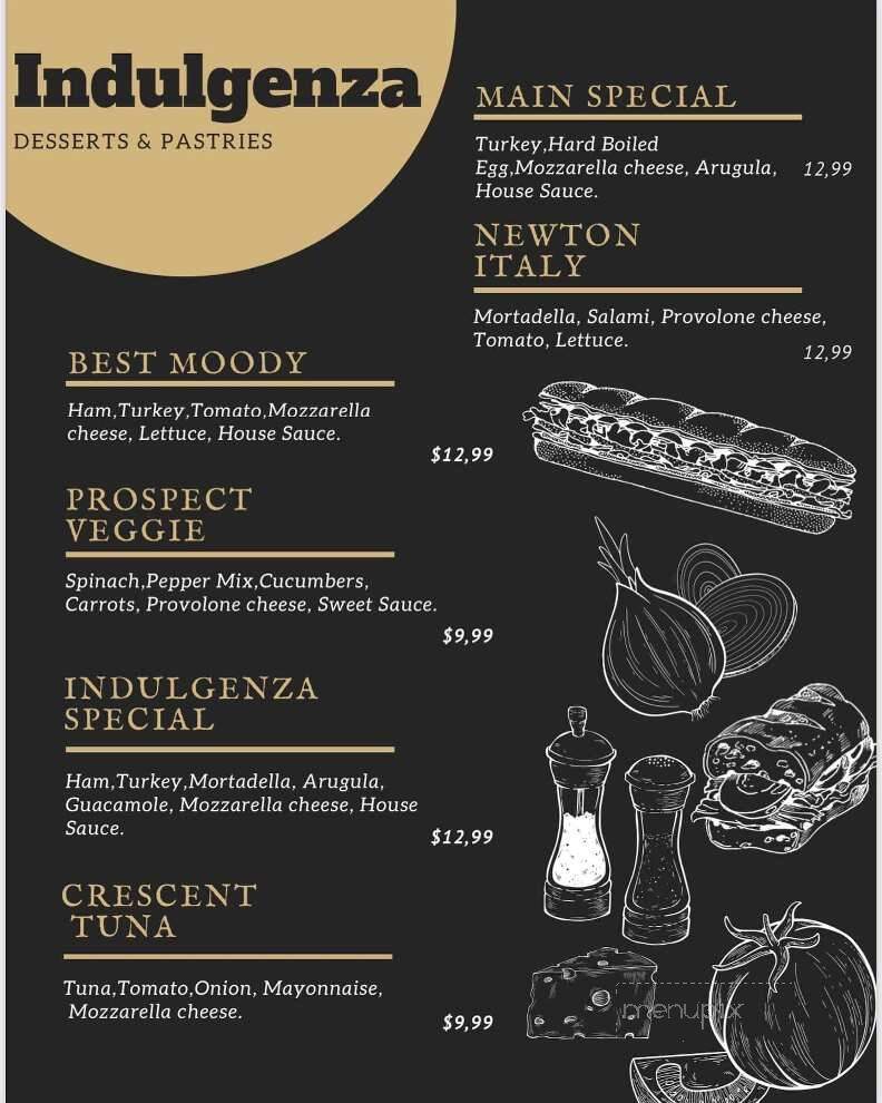 Indulgenza - Waltham, MA menu_pic