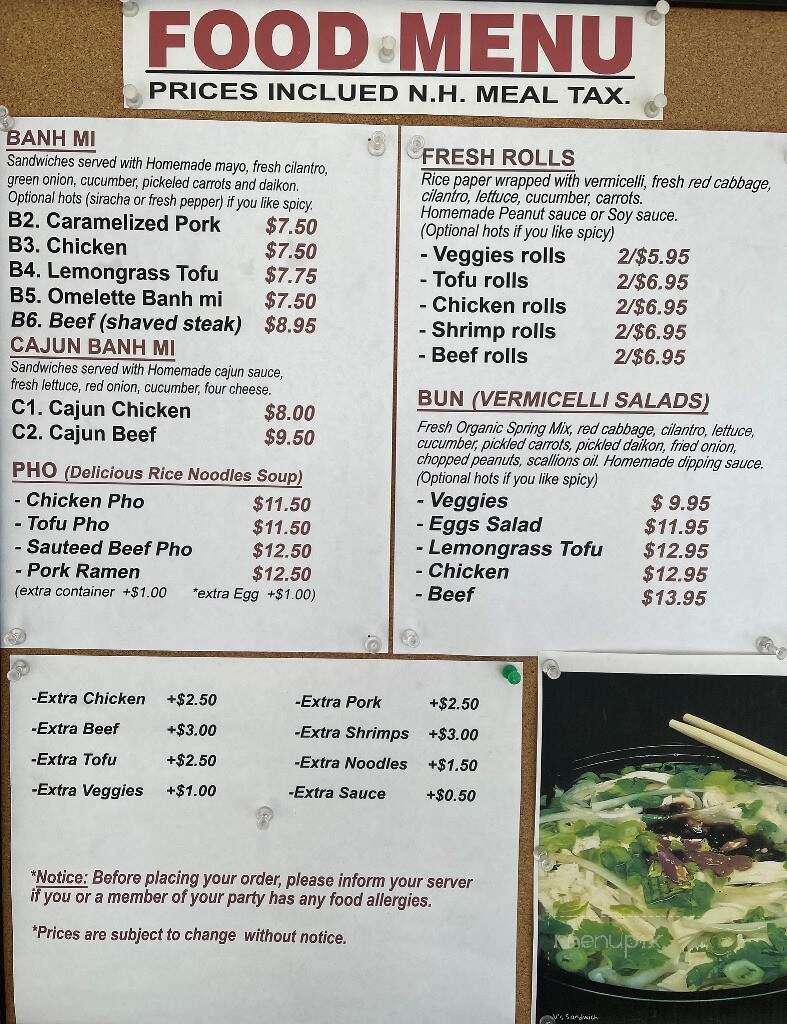 V's Sandwich - Tilton, NH menu_pic