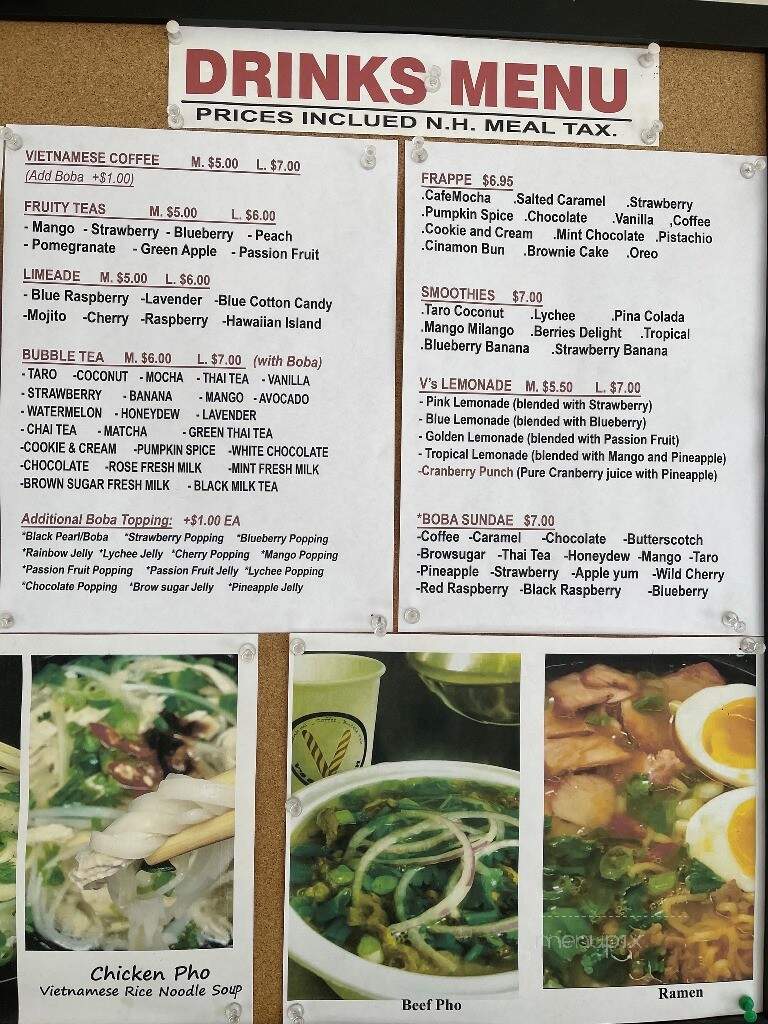 V's Sandwich - Tilton, NH menu_pic