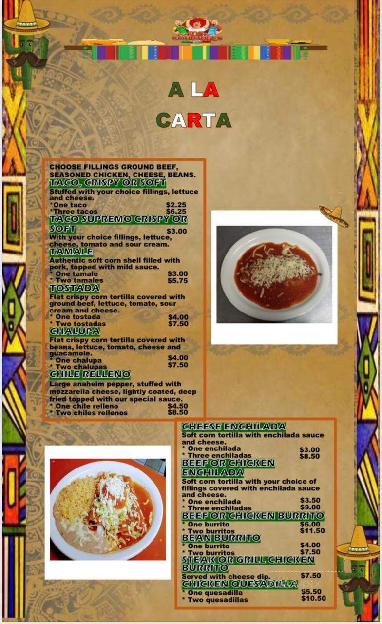 Los Compadres Mexican Restaurant - Rutledge, TN menu_pic
