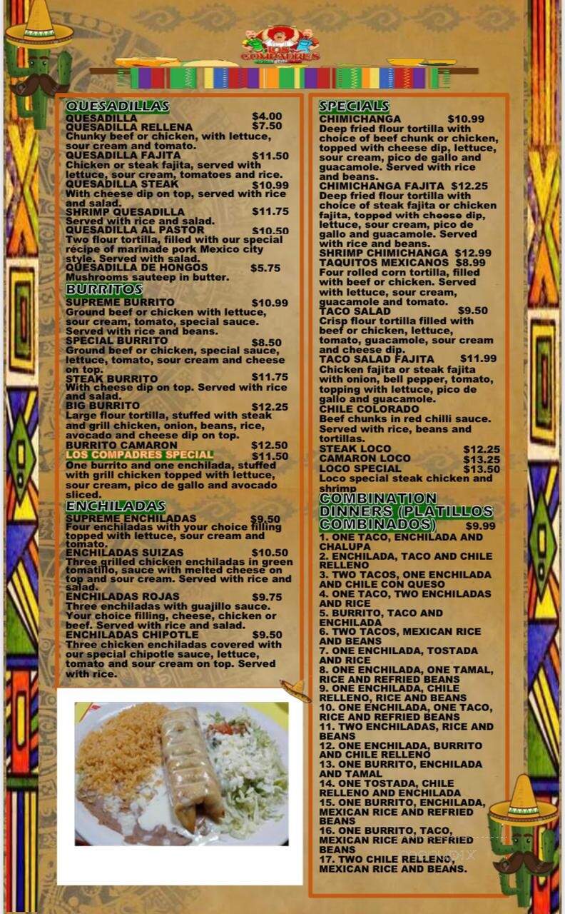 Los Compadres Mexican Restaurant - Rutledge, TN menu_pic