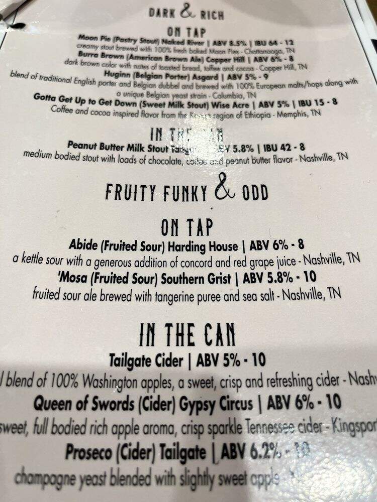Three Casks - Nashville, TN menu_pic