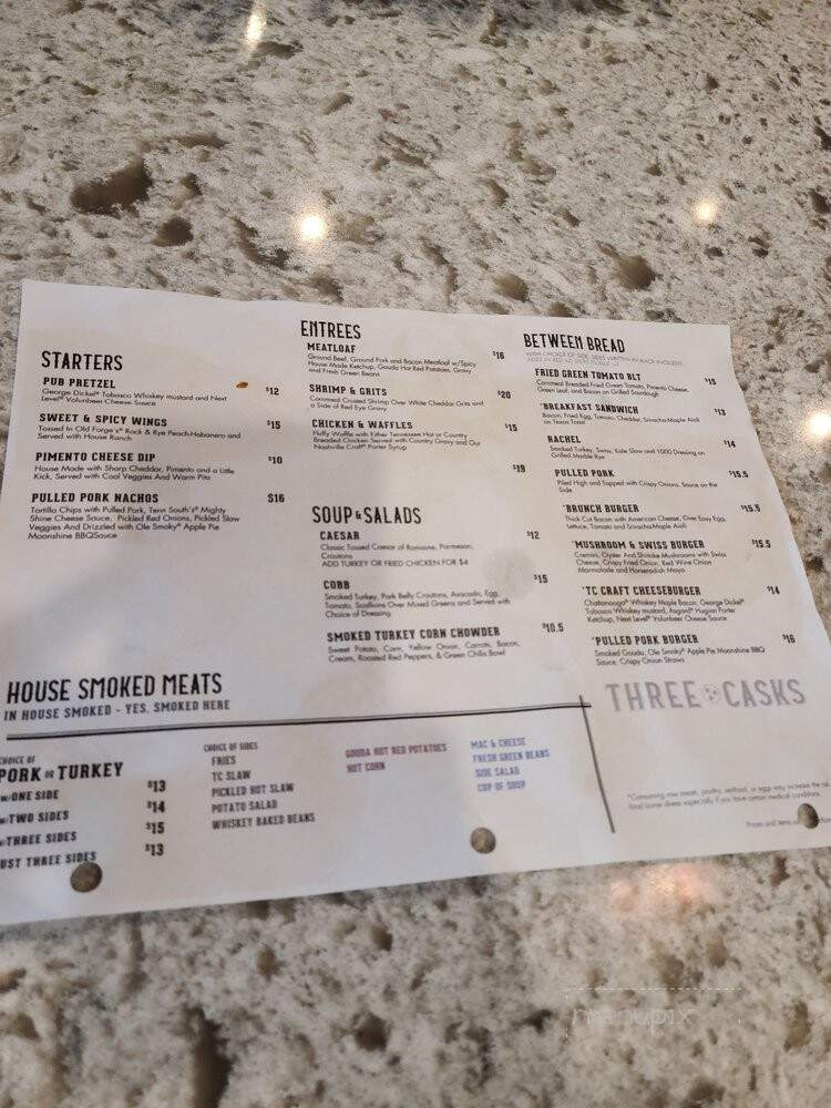 Three Casks - Nashville, TN menu_pic