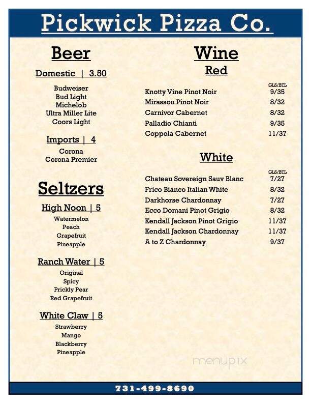 Pickwick Pizza - Counce, TN menu_pic