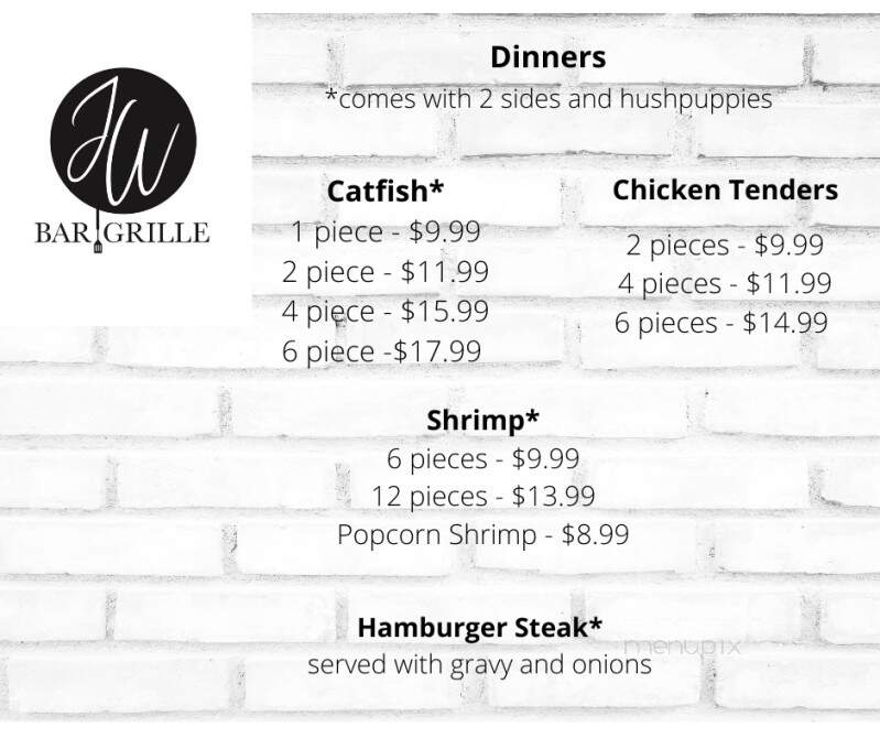 JW Bar and Grill - Oneonta, AL menu_pic