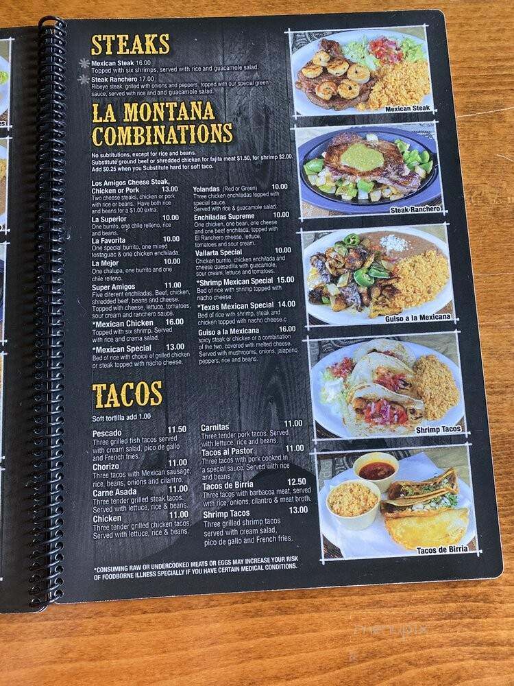 La Montana Mexican Grill - Athens, GA menu_pic