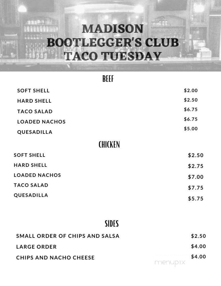 Madison Street Lounge - Brunswick, MO menu_pic