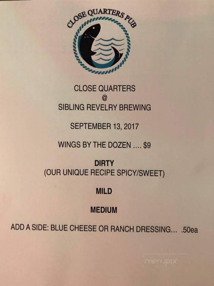 Close Quarters Pub - Avon Lake, OH menu_pic