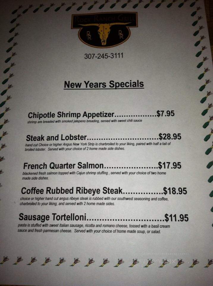 Rock Ranch Grill - Pine Bluffs, WY menu_pic