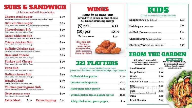 321 Cafe - Newton, NC menu_pic