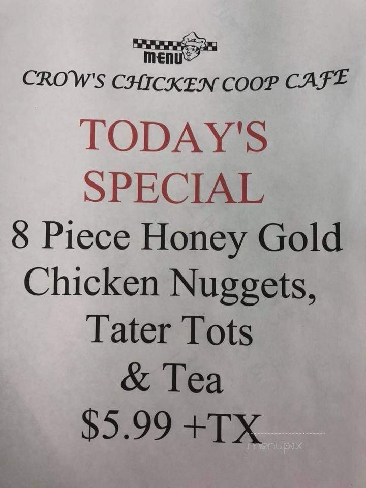 The Chicken Coop Cafe - Somerville, TN menu_pic