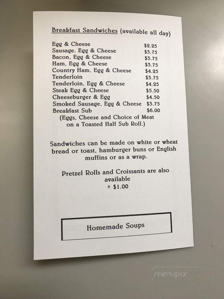 Harne's Store - Myersville, MD menu_pic