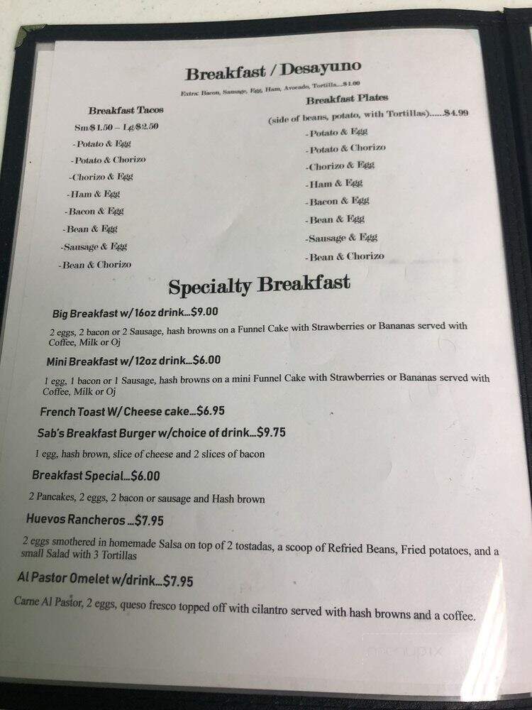 SAB's Candy Shop - Harlingen, TX menu_pic